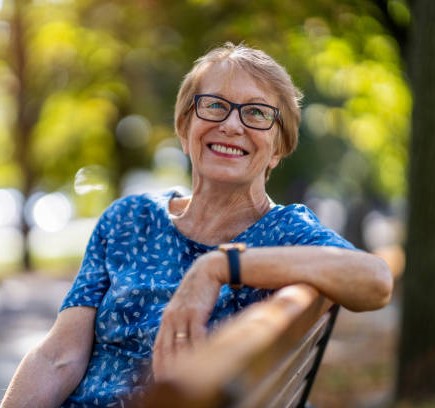 Beautiful senior woman outdoors in the city